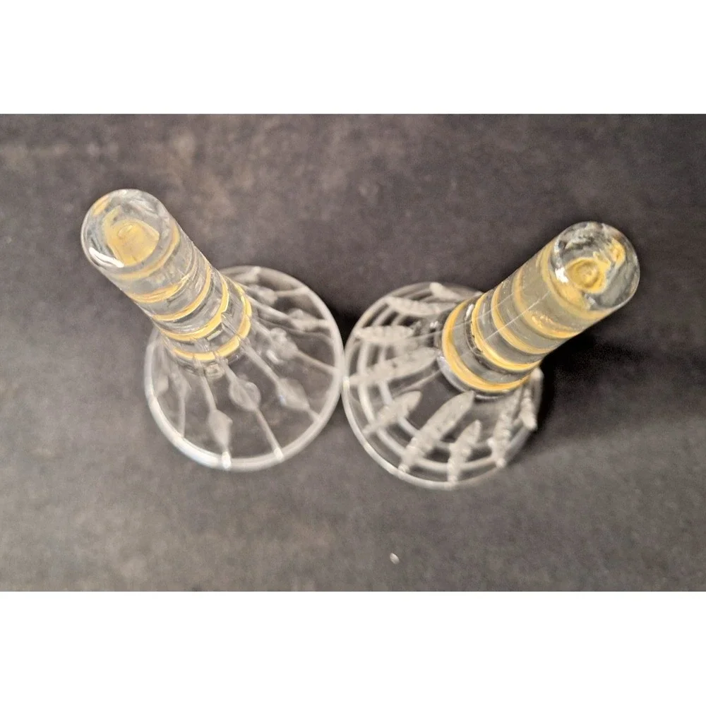 Pair of Enesco Genuine Lead Crystal Bells (two slightly different types).